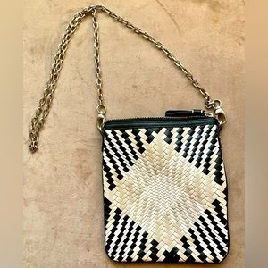 Cole Haan small purse shoulder bag with basket weave design.  Like new